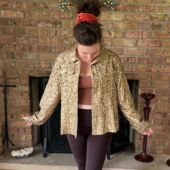 Sandy starkman vintage gold sequin jacket blazer - Picture 1 of 4